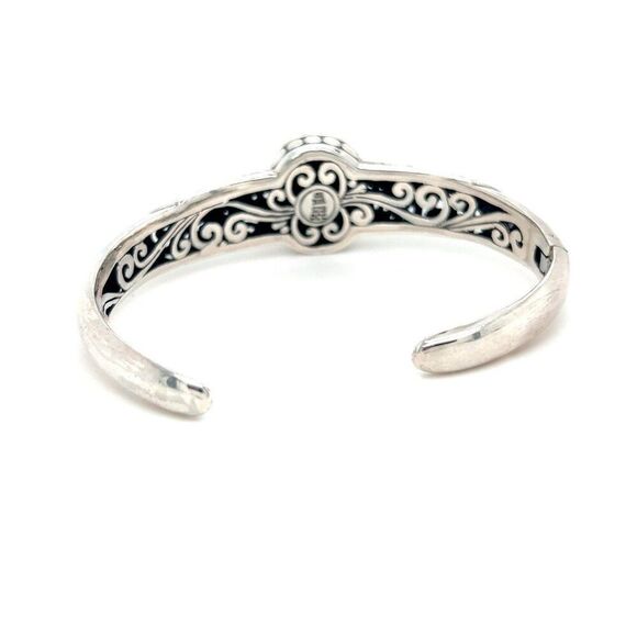 18k Gold/925 Silver Lapis Lazuli Open Cuff - Picture 4 of 11